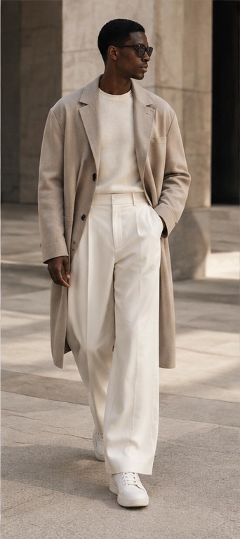 Layered neutral tailoring built around versatile wardrobe essentials